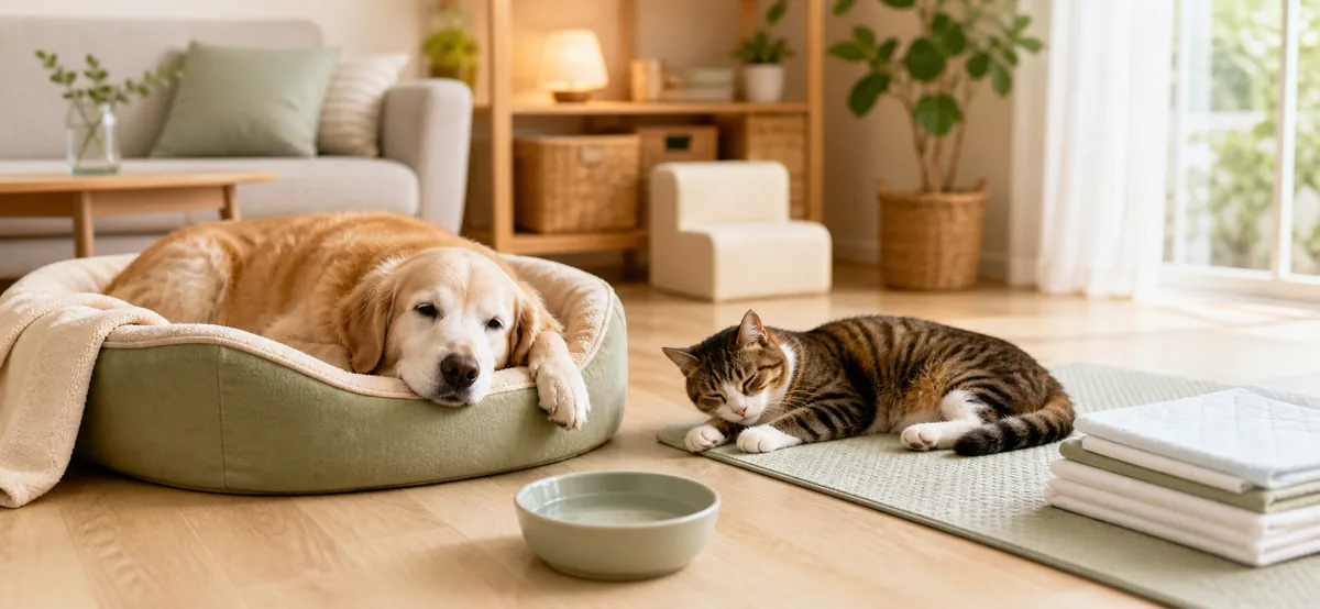 老犬と老猫が明るい部屋で休むPawCare Picksのメイン画像